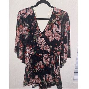 Flower print romper